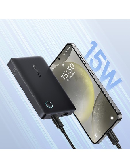 
10000mAh 15W „EnerFill FP11“ išorinė baterija su USB-C laidu, 20V, 3A, 30cm - juoda
