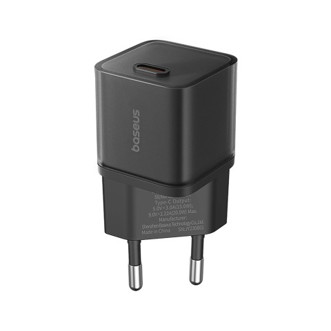 
USB-C GaN5S 20W sieninis įkroviklis – juodas
