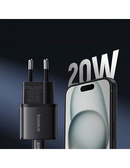 
USB-C GaN5S 20W sieninis įkroviklis – juodas
