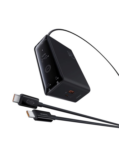 
USB-A USB-C GaN 240W sieninis įkroviklis su maitinimo laidu – juodas
