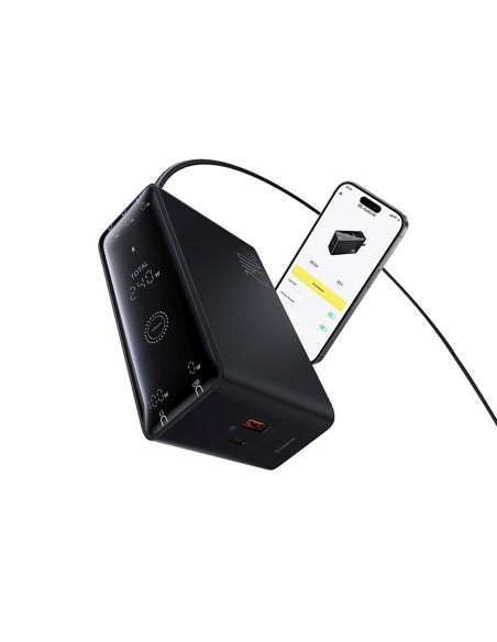 
USB-A USB-C GaN 240W sieninis įkroviklis su maitinimo laidu – juodas
