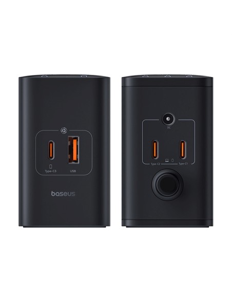 
USB-A USB-C GaN 240W sieninis įkroviklis su maitinimo laidu – juodas
