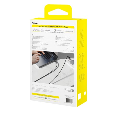 
Volframo aukso 100 W USB-C kabelio rinkinys 1 m 2 m 3 m – juodas
