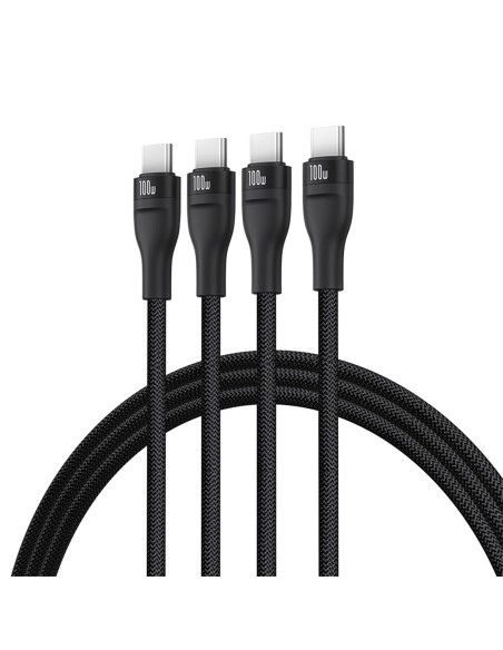 
3 viename USB-C Flash Series 3 100W laidas 1,5 m – juodas
