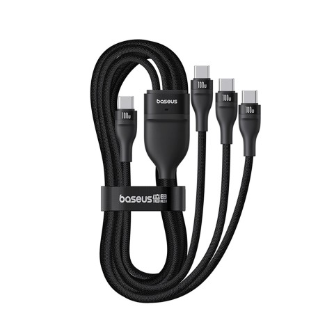 
3 viename USB-C Flash Series 3 100W laidas 1,5 m – juodas
