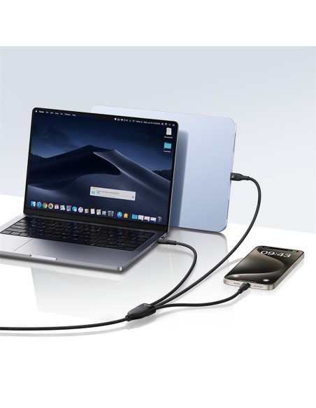 
3 viename USB-C Flash Series 3 100W laidas 1,5 m – juodas
