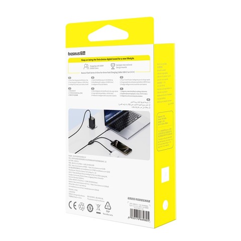 
3 viename USB-C Flash Series 3 100W laidas 1,5 m – juodas
