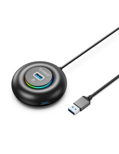 
Šakotuvo adapteris 4 prievadų USB-A - USB-A mini lizdas RGB 0,3 m - juodas
