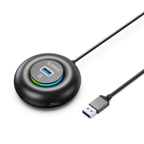 
Šakotuvo adapteris 4 prievadų USB-A - USB-A mini lizdas RGB 1,8 m - juodas
