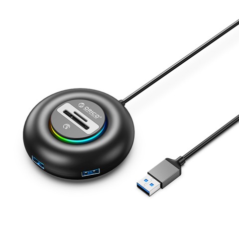 
Šakotuvo adapteris 4 prievadų USB-A - USB-A SD microSD RGB 1,8 m - juodas
