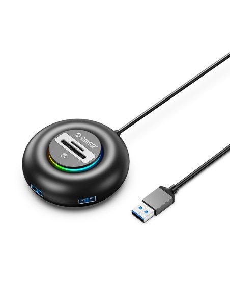 
Šakotuvo adapteris 4 prievadų USB-A - USB-A SD microSD RGB 1,8 m - juodas
