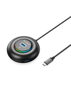 
Šakotuvo adapteris, 4 prievadų USB-C - USB-A mini lizdas, RGB, 0,3 m, juodas
