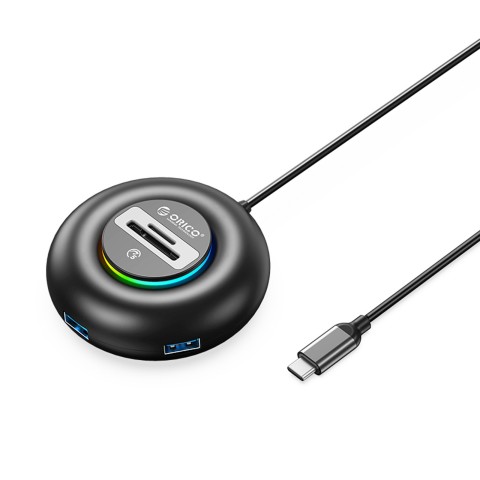 
Šakotuvo adapteris 4 prievadų USB-C - USB-A SD microSD RGB 0,3 m - juodas
