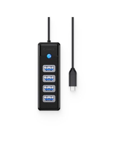 
ŠAKOTĖLIS 4 prievadų skirstytuvas USB-C - USB-A 1m - juodas
