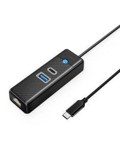 
ŠAKUTĖLIS skirstytuvas 3 prievadų USB-C - USB-A USB-C RJ45 2.5G Ethernet 0.5 m - juodas
