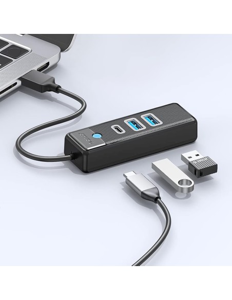 
ŠAKOTĖLIS 3 prievadų skirstytuvas USB-A - USB-A USB-C 0,15 m - juodas
