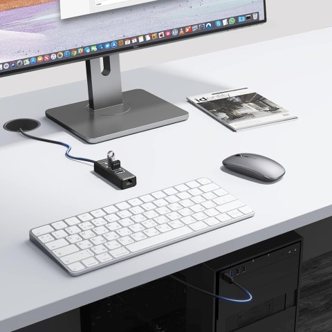 
ŠAKUTĖLIS skirstytuvas 4 prievadų USB-A - USB-A RJ45 2.5G Ethernet 0.15 m - juodas
