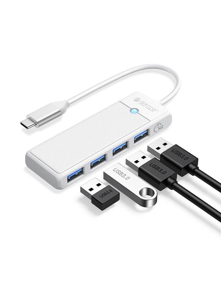 
ŠAKOTOJO skirstytuvas 4 prievadų USB-C - USB-A 1 m - baltas
