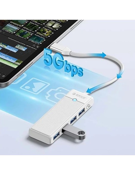 
ŠAKOTĖLIS 4 prievadų skirstytuvas USB-C - USB-A 0,5 m - baltas
