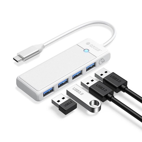 
ŠAKOTĖLIS 4 prievadų skirstytuvas USB-C - USB-A 0,15 m - baltas
