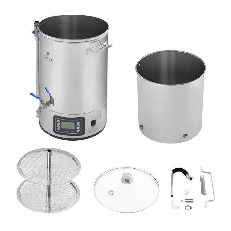Mash brew virdulys mini alaus darykla LCD 40L 230V Royal Catering
