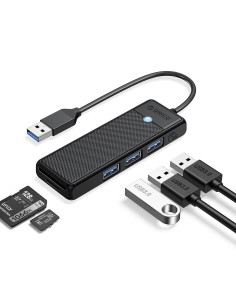 
ŠAKOTOJO adapteris 4 prievadų USB-A - USB-A SD kortelių skaitytuvas microSD 1 m - juodas
