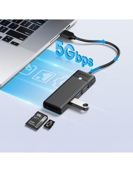 
ŠAKOTOJO adapteris 4 prievadų USB-A - USB-A SD kortelių skaitytuvas microSD 1 m - juodas
