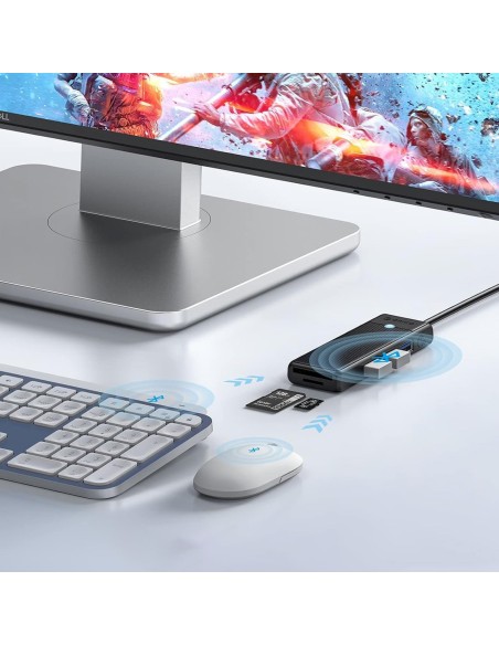 
ŠAKOTOJO adapteris 4 prievadų USB-A - USB-A SD kortelių skaitytuvas microSD 1 m - juodas

