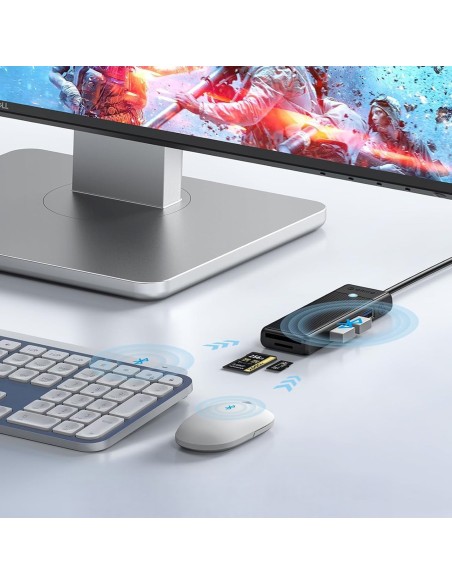 
ŠAKOTOJO adapteris 4 prievadų USB-C - USB-A SD kortelių skaitytuvas microSD 1 m - juodas
