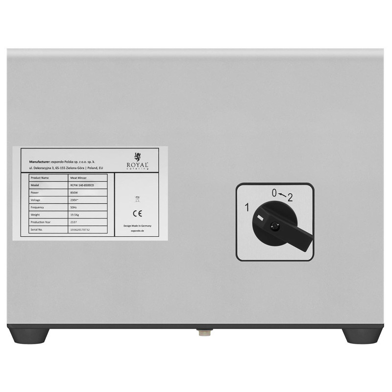 Profesionali mėsmalė 140 kg/h 230V Royal Catering RCFW 140-850ECO