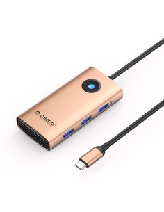 
6 viename USB-C prijungimo stotelė - USB-A USB-C HDMI RJ45 PD 100W 4K 30Hz - rožinio aukso spalvos
