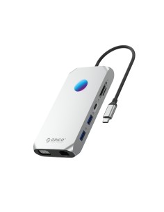 
ŠAKOTUVAS 12in1 USB-C - USB-A USB-C HDMI VGA SD RJ45 mini lizdas PD 100W 4K 1000 Mbps RGB - pilkas
