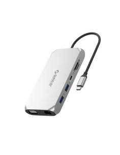 
Adapteris ŠAKOTUVAS 12in1 USB-C - USB-A USB-C HDMI VGA SD/ microSD RJ45 mini lizdas PD 100W 4K - sidabrinis
