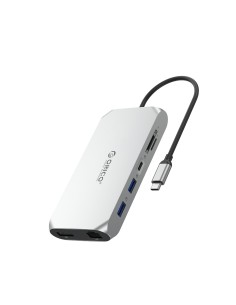 
12 viename USB-C šakotuvo stotelė – USB-A USB-C HDMI DisplayPort SD/ microSD RJ45 3,5 mm CTIA – sidabrinė
