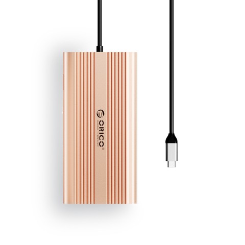 
12 viename USB-C prijungimo stotelė - USB-A USB-C HDMI VGA RJ45 SD microSD PD 100W - rožinio aukso spalvos
