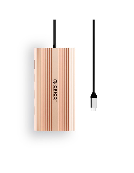 
12 viename USB-C prijungimo stotelė - USB-A USB-C HDMI VGA RJ45 SD microSD PD 100W - rožinio aukso spalvos
