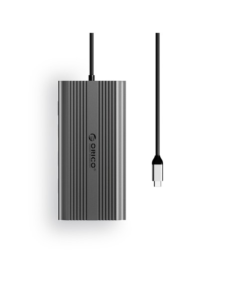 
12 viename USB-C prijungimo stotelė - USB-A USB-C HDMI VGA RJ45 SD microSD PD 100W - pilka
