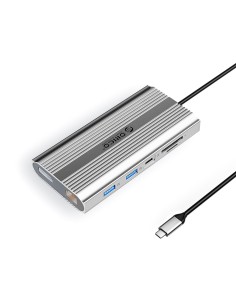 
ŠAKOTOJO stotelė 12in1 USB-C - USB-A USB-C HDMI DisplayPort RJ45 SD PD 100W 4K 1000Mbps - sidabrinė
