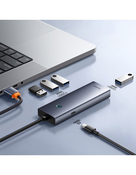 
ŠAKOS skirstytuvas USB-A USB-C 5V 50cm - pilkas
