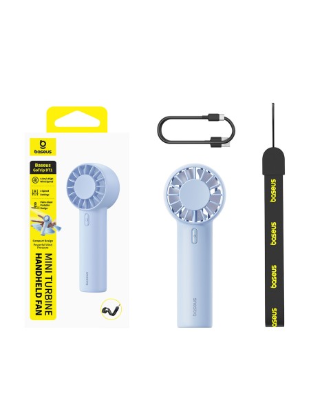 
Nešiojamas rankinis ventiliatorius 1200 mAh - mėlynas
