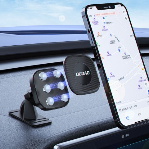
Magnetinis telefono laikiklis automobiliui, skirtas prietaisų skydeliui – juodas
