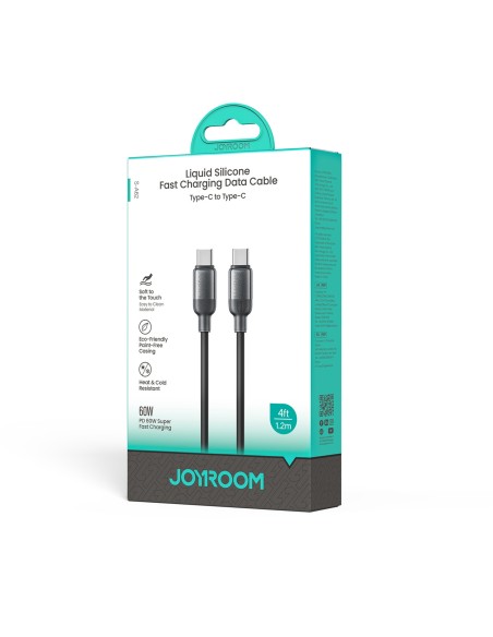 
„Lively“ serijos 60 W USB-C laidas, 1,2 m, juodas

