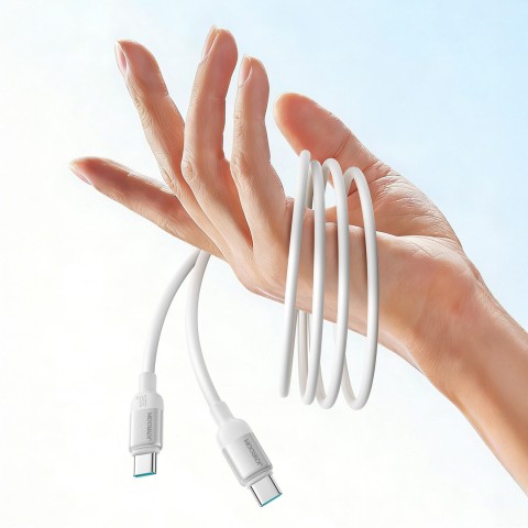 
„Lively“ serijos 60 W USB-C laidas, 1,2 m, baltas

