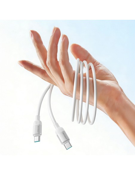 
„Lively“ serijos 60 W USB-C laidas, 1,2 m, baltas
