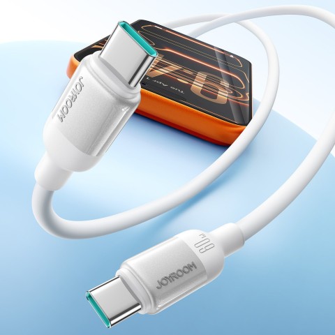 
„Lively“ serijos 60 W USB-C laidas, 1,2 m, baltas
