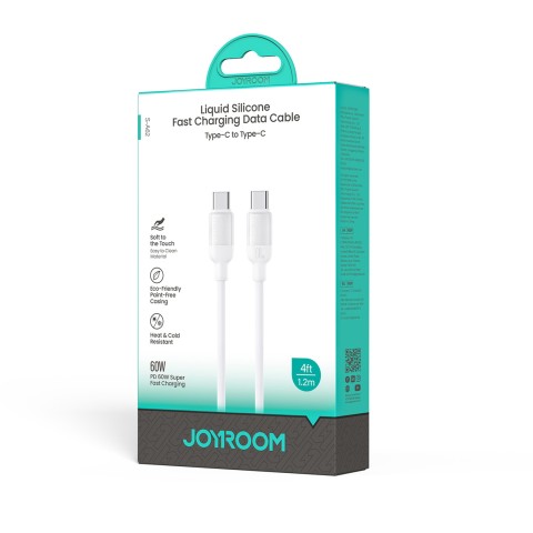 
„Lively“ serijos 60 W USB-C laidas, 1,2 m, baltas
