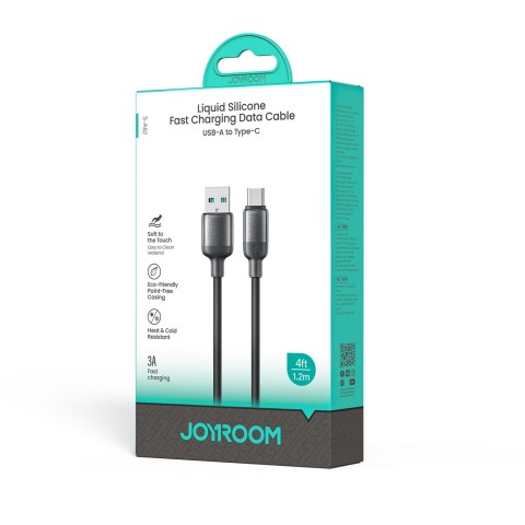 
„Lively“ serijos 3A USB-A - USB-C laidas 1,2 m - juodas
