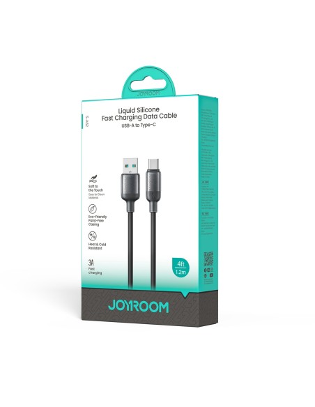 
„Lively“ serijos 3A USB-A - USB-C laidas 1,2 m - juodas
