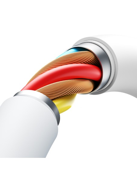 
„Lively“ serijos 3A USB-A - USB-C laidas 1,2 m - baltas
