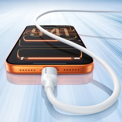 
„Lively“ serijos 3A USB-A - USB-C laidas 1,2 m - baltas
